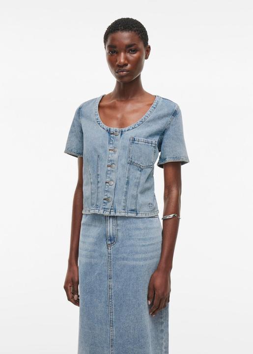 Actual product image Rouge Edit Denim Oberteil mit kurzen Ärmeln (34)