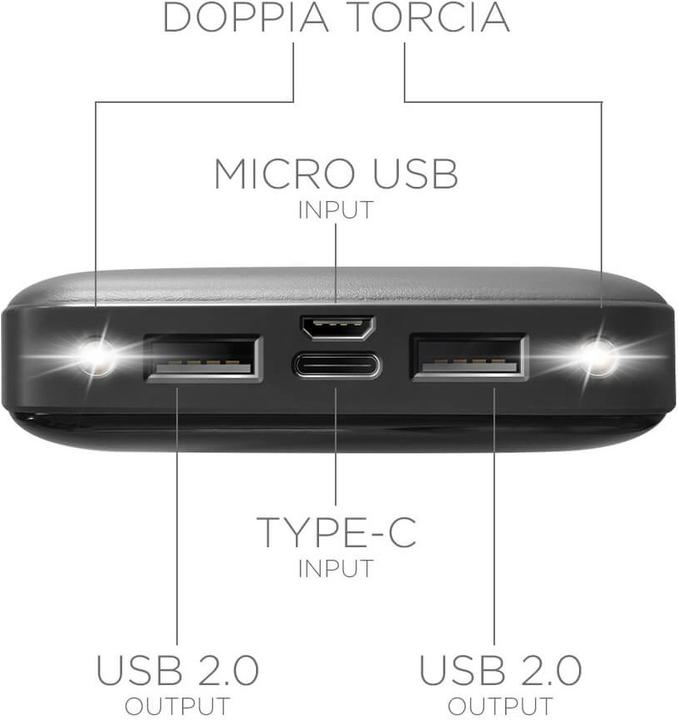 Produktbild Fongex Powerbank PB10 Compact 10.000 mAh mit Display schwarz