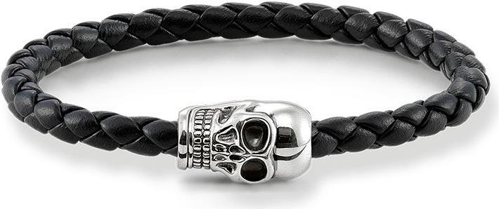 Immagine prodotto Thomas Sabo Bracciale in pelle Skull (14 cm, Argento, Cuoio)