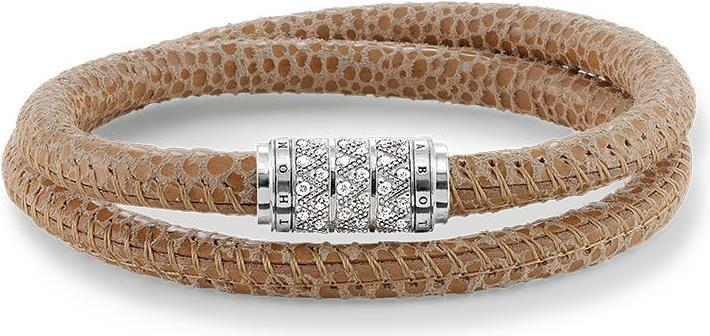 Thomas Sabo Lederarmband Braun Zick Zack (17 cm, Leder, Silber)