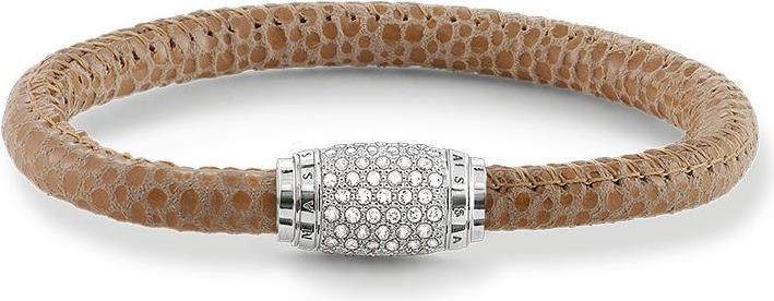 Immagine prodotto Thomas Sabo Bracciale in pelle Pavé Marrone (14 cm, Cuoio, Argento)