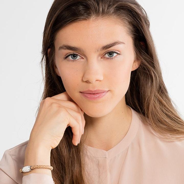 Immagine prodotto Thomas Sabo Bracciale in pelle Pavé Marrone (14 cm, Cuoio, Argento)