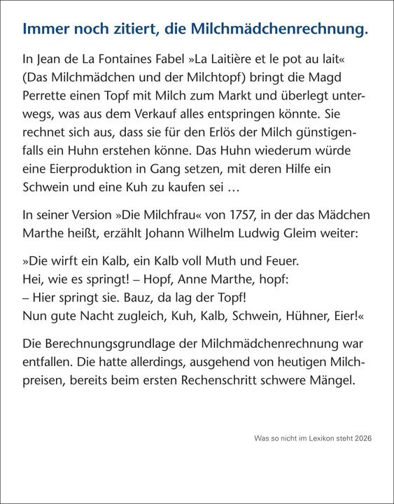 Produktbild Harenberg Was so nicht im Lexikon steht Tagesabreisskalender 2026 - Kuriositäten, Histörchen und merkwürdige (Deutsch)