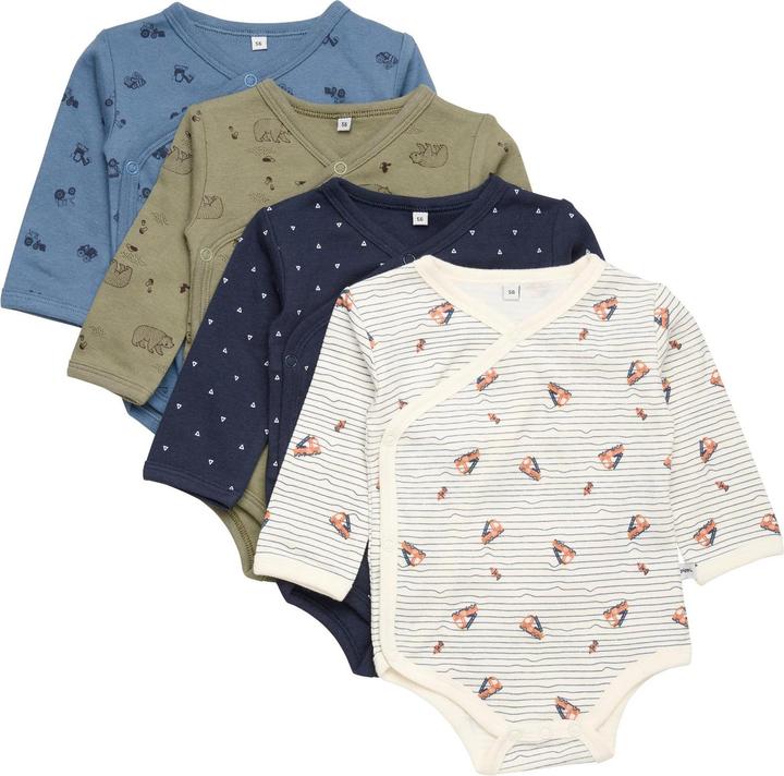 Pippi Body manches longues enveloppant (lot de 4) Deep Lichen Green Gr. 80 (80)