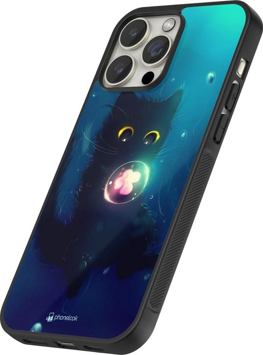 Image du produit PhoneLook Coque Silicone rigide noir Cute Cat Bubble (Apple iPhone 15 Pro)