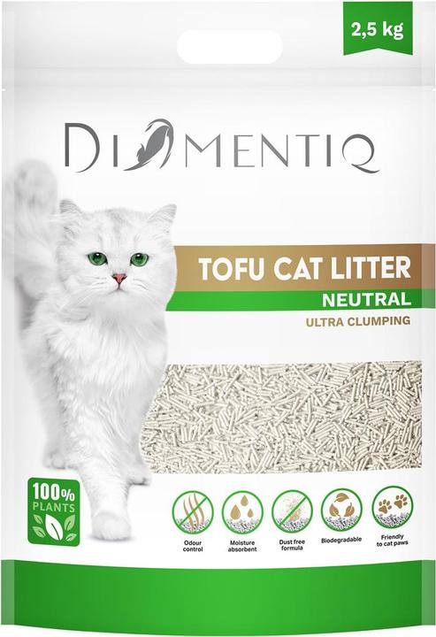 Produktbild Diamentiq Żwirek Tofu zbrylający 2 5 kg NATURALNY (Biologisch abbaubar, Nicht staubend, Klumpend, 2.50 kg)
