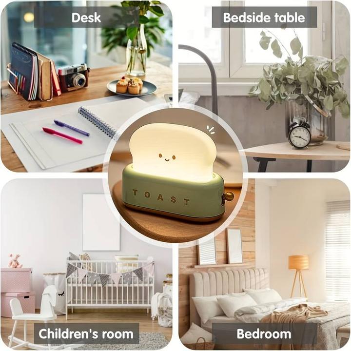 Immagine prodotto PhoneLook Lampada da tavolo a LED a forma di simpatico tostapane Luce notturna per bambini USB-C