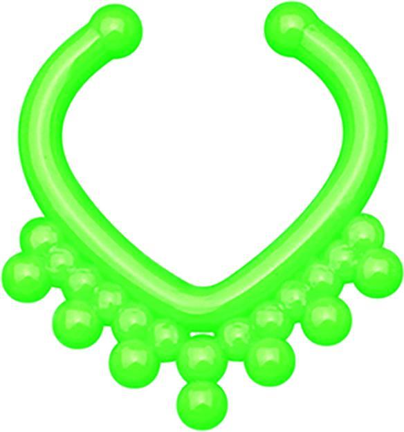 Immagine prodotto Star Piercing Fake Septum mit Kugel in Dreiecksform grün (senza ottone, Acrilico)
