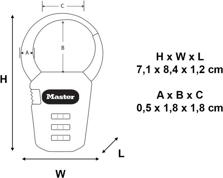 Actual product image Master Lock Backpack lock
