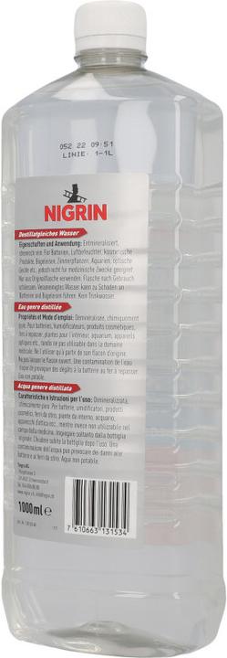 Produktbild Nigrin Destillatgleiches Wasser (1 l)