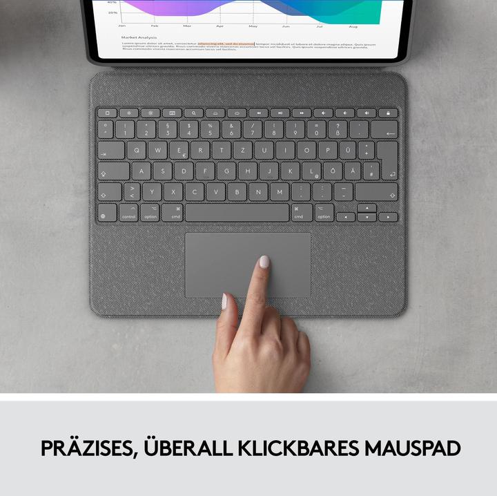 Image du produit Logitech Combo Touch (CH, iPad Pro 12.9 2022 (6e génération), iPad Pro 12.9 2021 (5ème génération))