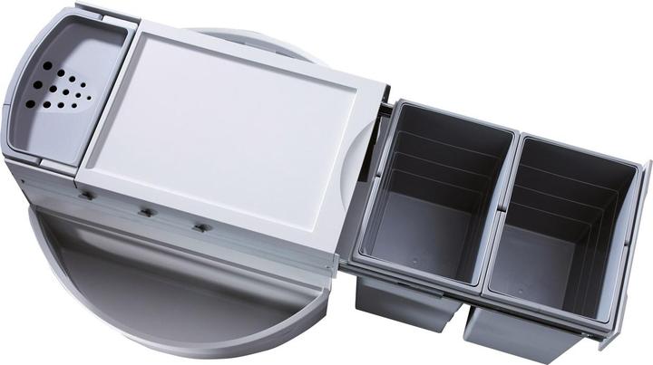 Produktbild Hailo Abfallsammler Rondo 3645121 Eckabfallsammler 2fach für 90x90 Eckunterschrank 2x 18 Liter Innen (36 l)