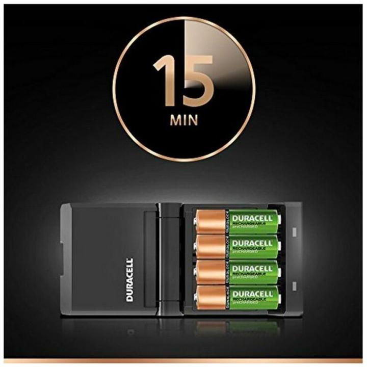 Produktbild Duracell Ladegerät für CEF27 + Batterien, 4-tlg (4 Stk., AA, AAA, 1300 mAh, Akku)