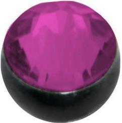 Bijouteria 1.2mm Piercing-Kugel (Premium Kristall, Chirurgenstahl 316L, PVD Beschichtung (schwarz))