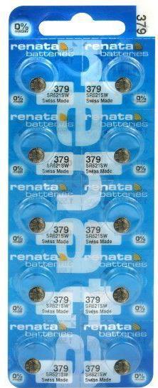 Image du produit Renata 379 / SR521SW - 10 piles boutons (10 pcs, SR63, 16 mAh)