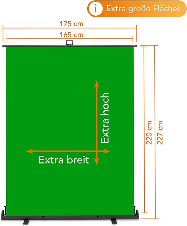 Produktbild Walimex pro Roll-up Panel Hintergrund grün 165x220 (176.50 cm, 226 cm)