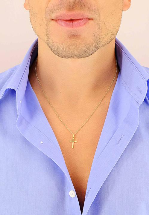 Image du produit Muau Pendant cross or jaune 750, 21x10mm (Or jaune 750/18K)