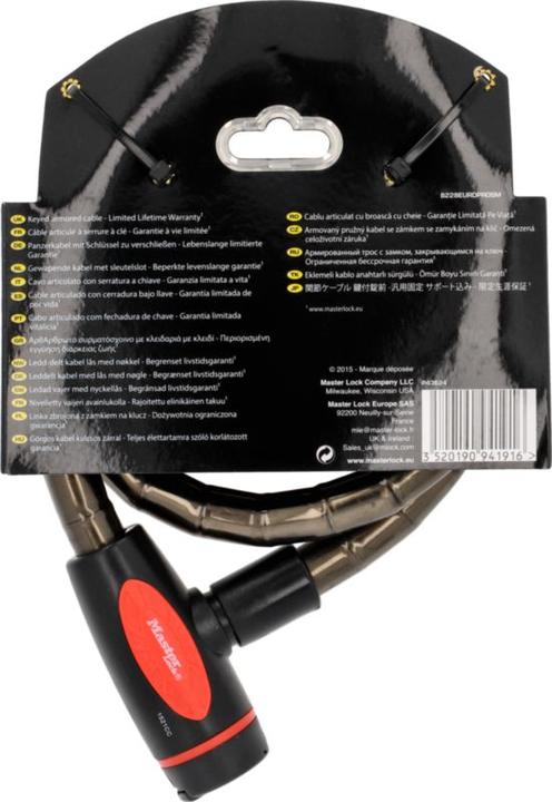 Actual product image Master Lock 8228 PanzR cable lock 18 mm x 1,000 mm (100 cm)