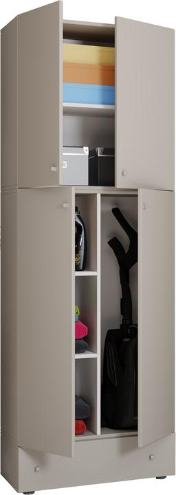 Produktbild VCM Holz Besen Putzschrank Lona mit Drehtüren Schublade (70 x 39 cm)