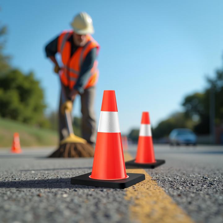 Produktbild Wiltec Verkehrskegel 45cm Leitkegel Pylon Warnhütchen Warnkegel aus PVC & Gummi