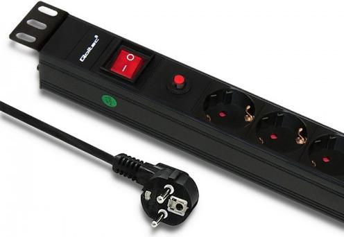Immagine prodotto Qoltec 53993 Apsauga nuo viršįtampių CB skirta RACK 19 16A 1U PDU 6xSCHUKO 2m