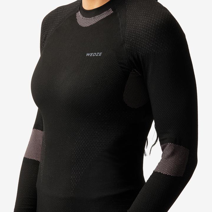 Actual product image Wedze Women's functional ski underwear seamless shirt - BL500 I-Soft pink/black (S)