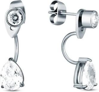 Actual product image Vuch Elegant 2-In-1 Earrings With Cubic Zirconia Ally Silver