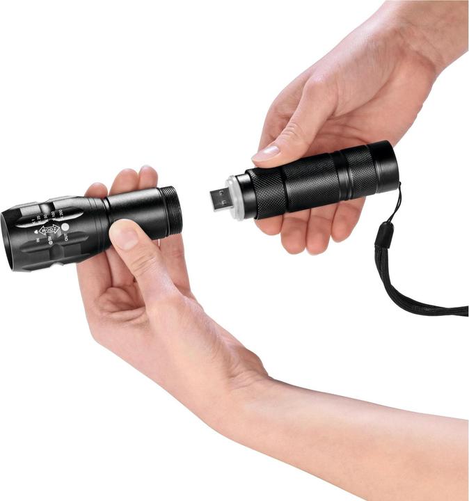Produktbild Maxxmee Power-Taschenlampe 3.7 V 1800 mAh Schwarz (4 cm)