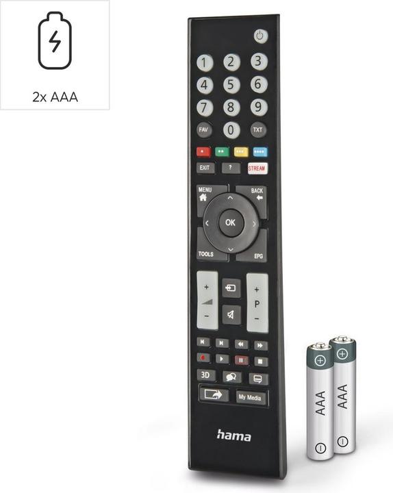 Image du produit Hama Télécommande universelle pour Grundig TVs, IR, apprentissage, touches lumineuses (Télécommande universelle, Infrarouge)