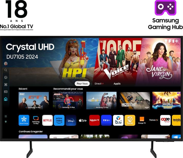 Image du produit Samsung TV Crystal UHD 70" DU7105 2024, 4K, Smart TV (70", LED, 4K)