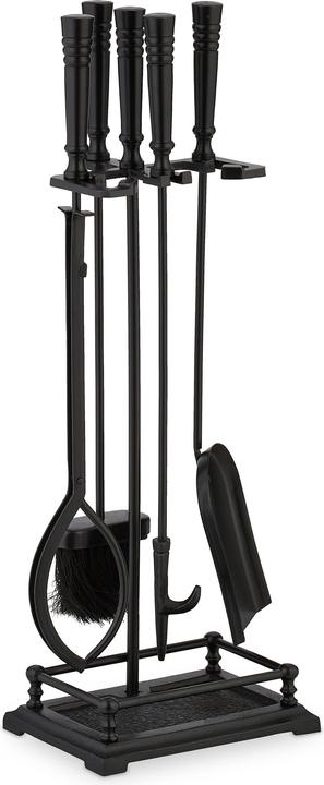 Relaxdays 5-piece fireplace cutlery set (23 x 16 x 64 cm)