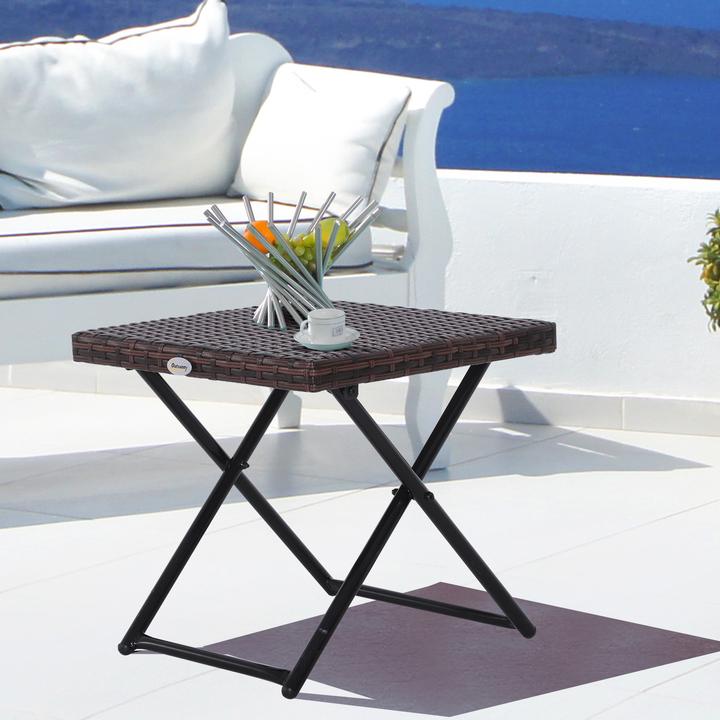 Produktbild Outsunny Polyrattan Gartentisch klappbar (40 cm)