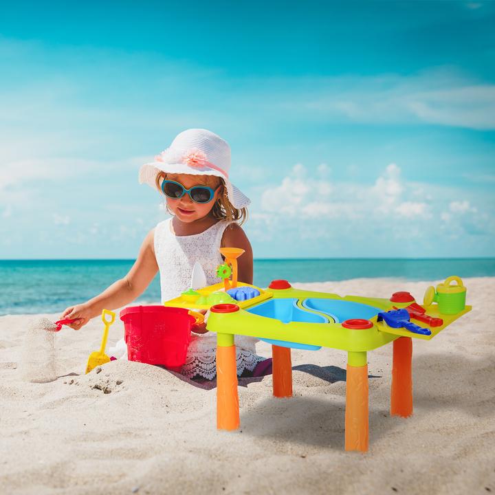 Produktbild Homcom Kinder Sandkastentisch mit 16-tlg. Zubehör