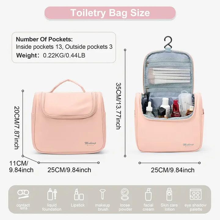 Actual product image Only-Bags.Store Casual Style grosse Kapazität Kosmetikkoffer, Nylon Kulturtasche mit mehreren Taschen, langlebig (9.80 l)