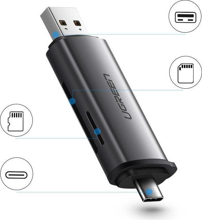 Produktbild Ugreen USB-C und USB-A — TF SD 3.0 (USB-C)