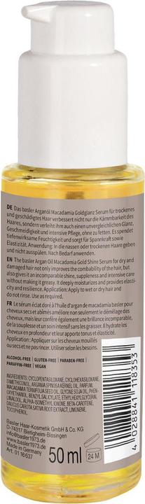 Valori nutrizionali e ingredienti Basler Olio di Argan Macadamia Gold Shine Serum (50 ml)