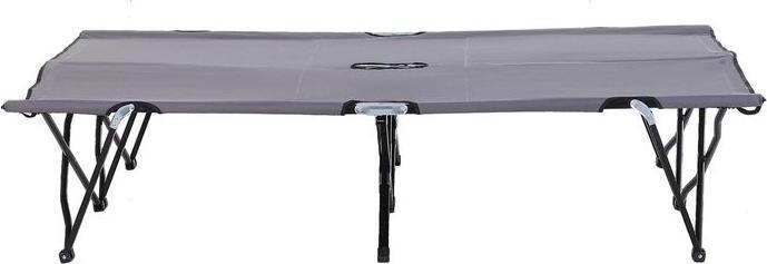 Swisshandel24 Campingbett Klappbar für 2 Personen Klappbett bis 136 kg belastbar Oxford Grau