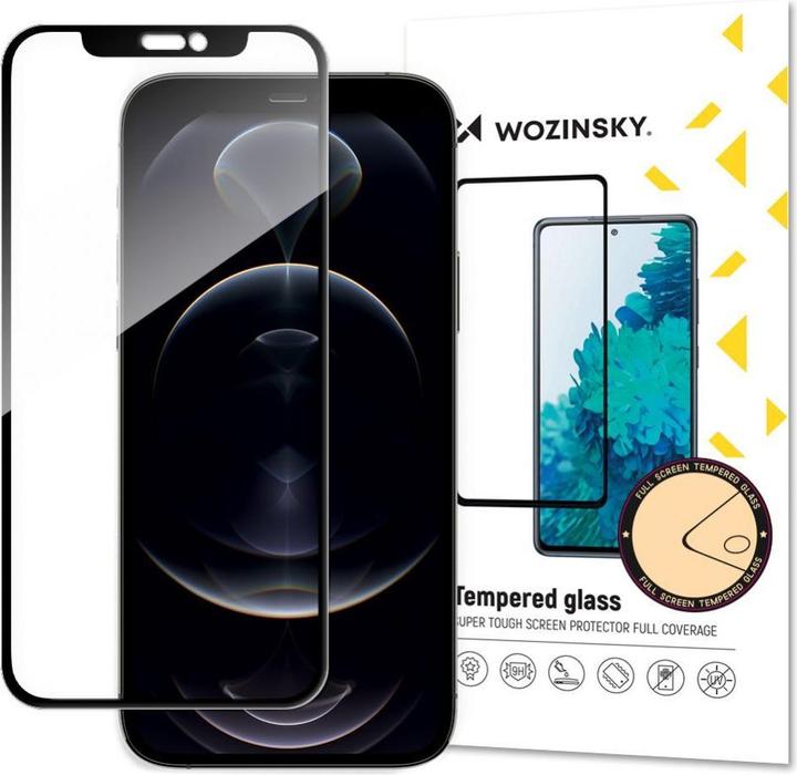 Wozinsky super-strong Full Glue full screen tempered glass with Case Friendly frame iPhone 14 / 13 P (1 Piece, Apple iPhone 13)