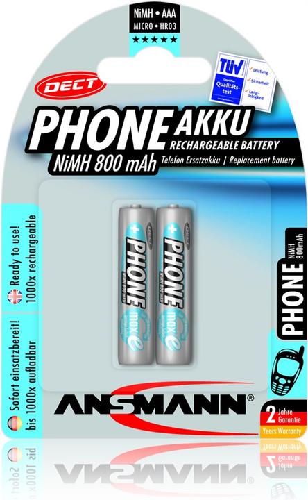 Productafbeelding Ansmann AAA (2 Pcs., AAA, 800.80 mAh)