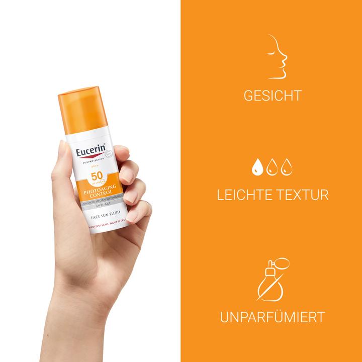 Eucerin SUN Face Photoaging Control Tinted mittel LSF 50+ (Sonnencreme Gesicht, SPF 50+, 50 ml, 104 g)