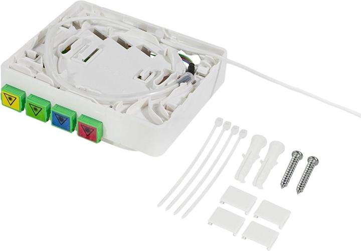 Produktbild LogiLink FTTH-Spleiábox, 4x SC/APC, 20 m Verlegekabel, weiá (Spleissbox)