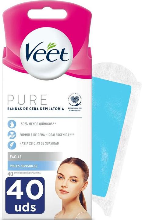 Produktbild Veet Easy Gelwax Gesichtsbänder Enthaarungswachs 40 Streifen (40 ml, 1 x, 30 g)