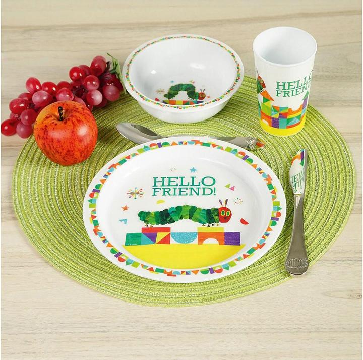 Produktbild Geda Labels Kindergeschirr 'Raupe Nimmersatt - Hello Friend' 3-teilig