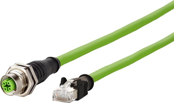 Actual product image Metz Connect 142M4D25020 M12 network cable, patch cable CAT 5e S/UTP 2m Green PUR sheath, acid resistant (S/UTP, CAT5e, 2 m)