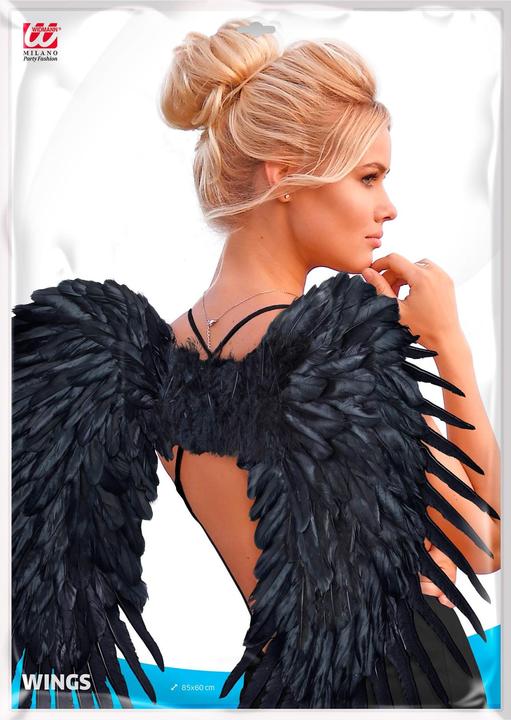 Image du produit Widmann Très grandes ailes de plumes noires 80x60cm