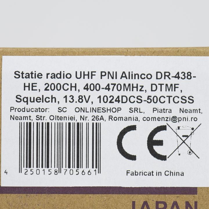 Produktbild Alinco UHF-Radio PNI DR-438-HE, 200CH, 400-470 MHz, DTMF, Squelch, 13,8 V, 1024DCS-50CTCSS