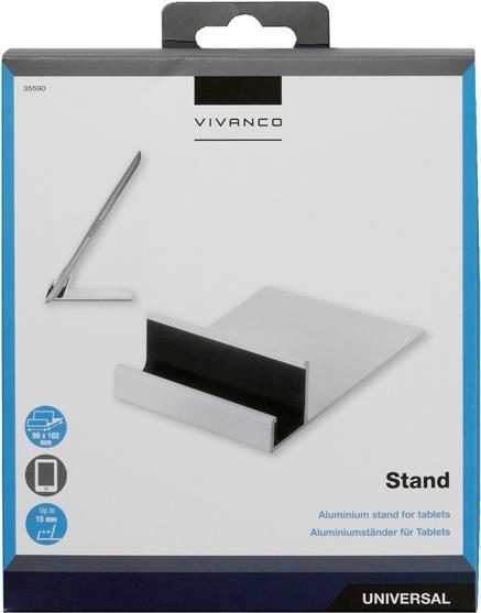 Actual product image Vivanco Tabtool Universal Aluminium Stand for Internet Tablets and