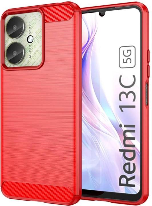 Actual product image Cover-Discount Xiaomi Poco C65 / Redmi 13C - Metal look case red (Xiaomi Poco C65)