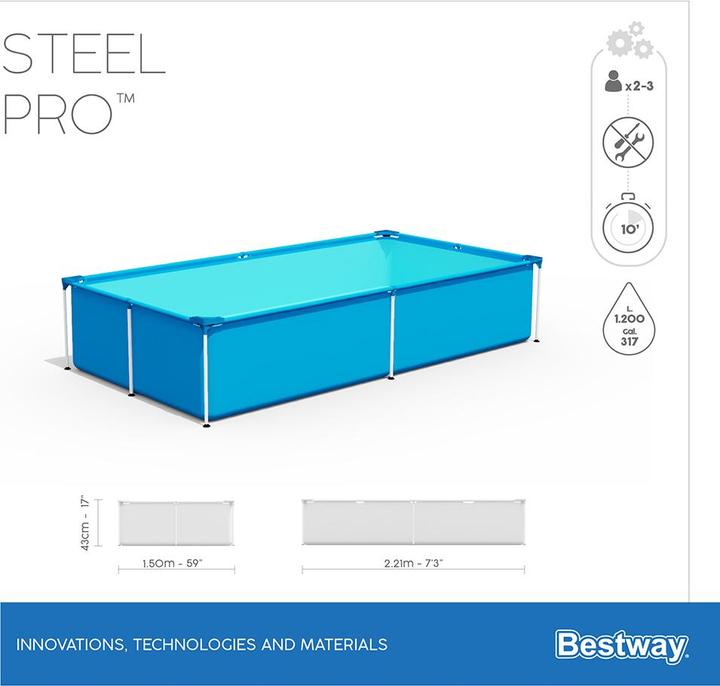 Image du produit Bestway Steel Pro (221 x 150 x 43 cm)