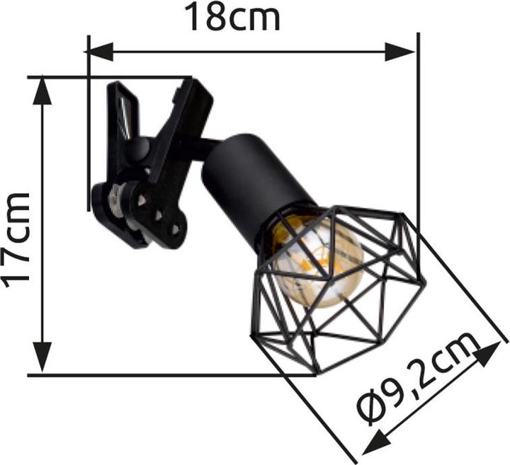 Actual product image Globo Clamp spotlight Xara I black matt 1xE14 (E14)